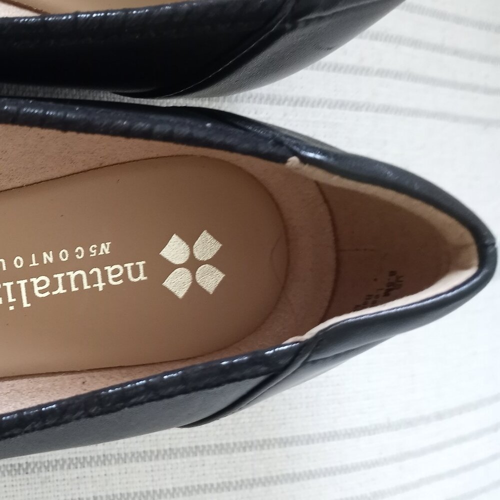 'NATURALIZER' N-5 'DOVE' Black Leather Ballet Wedge Size 8.5M New Without Box - Picture 13 of 14